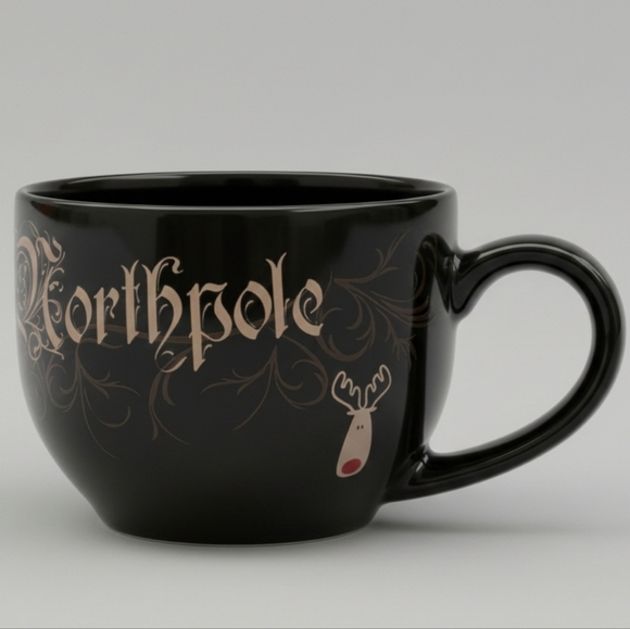 La SENZA Other - La Senza Northpole Black Reindeer Mug Gold Script Rudolph Oversized